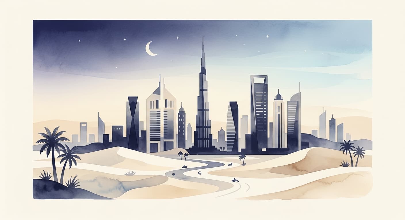 Ras Al Khaimah cityscape illustration